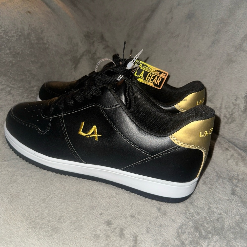 Men's Black and Gold Sneakers